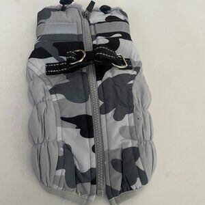 Grey Camo Dog Winter Puffer Jacket